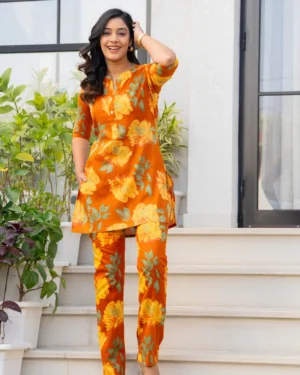 Saffron Elegance Co-Ord Set for Stylish Modern Casual Wear